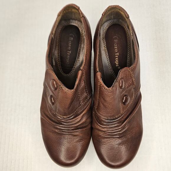BARETRAPS Brown Leather Tyley Stacked Cone‎ Heel Booties Size 6.5 M - Picture 9 of 13